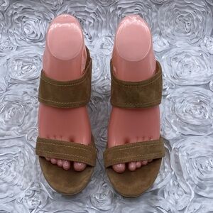 LANDS'END Platform Sandals wedge women’s size 7